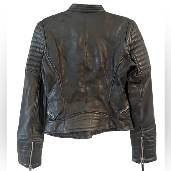 ✨ZARA✨Black Leather Moto Jacket - Picture 2 of 3